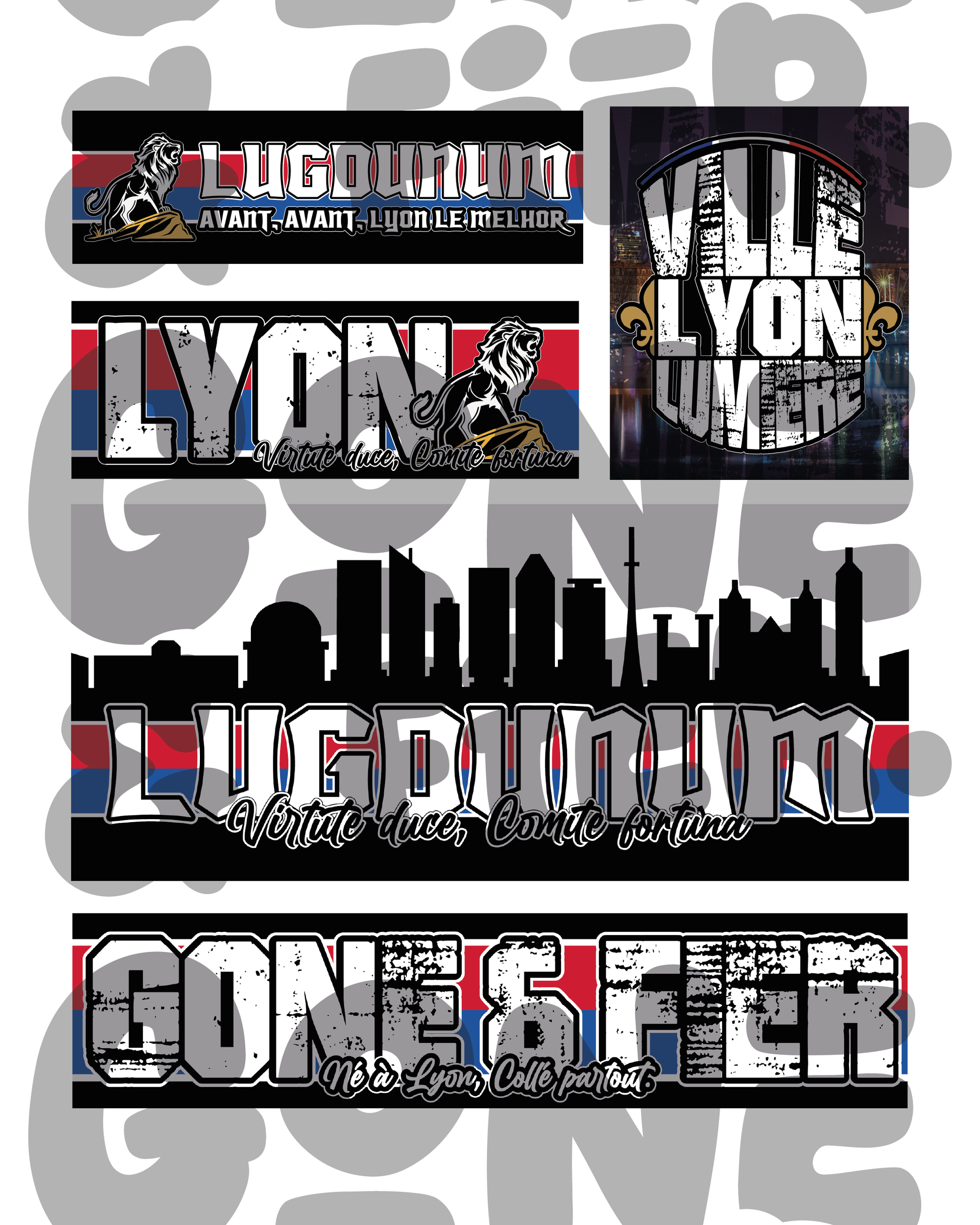 Stickers Lugdunum Gone & Fier inspirés de Lyon