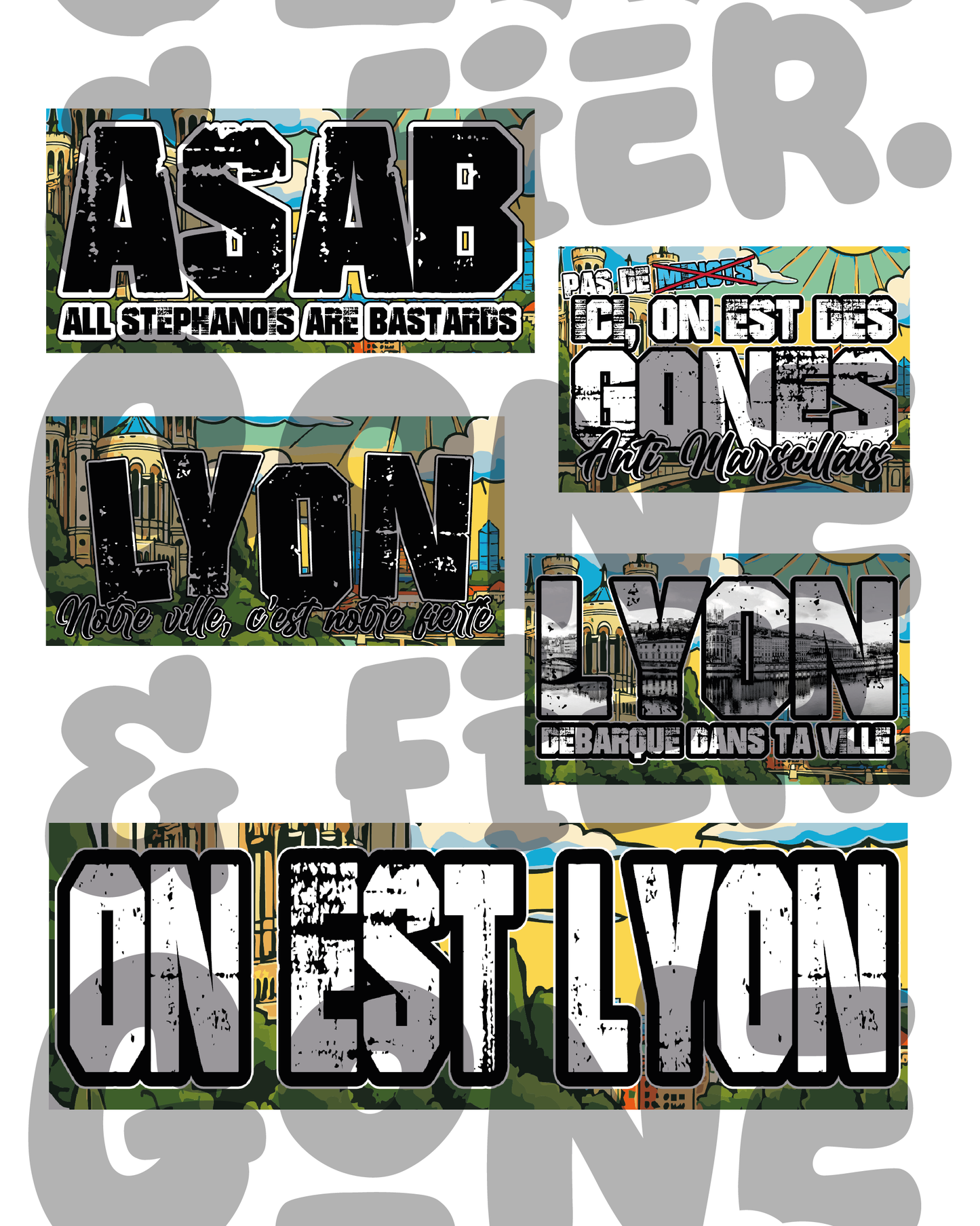 Stickers Summer Gone & Fier inspirés de Lyon